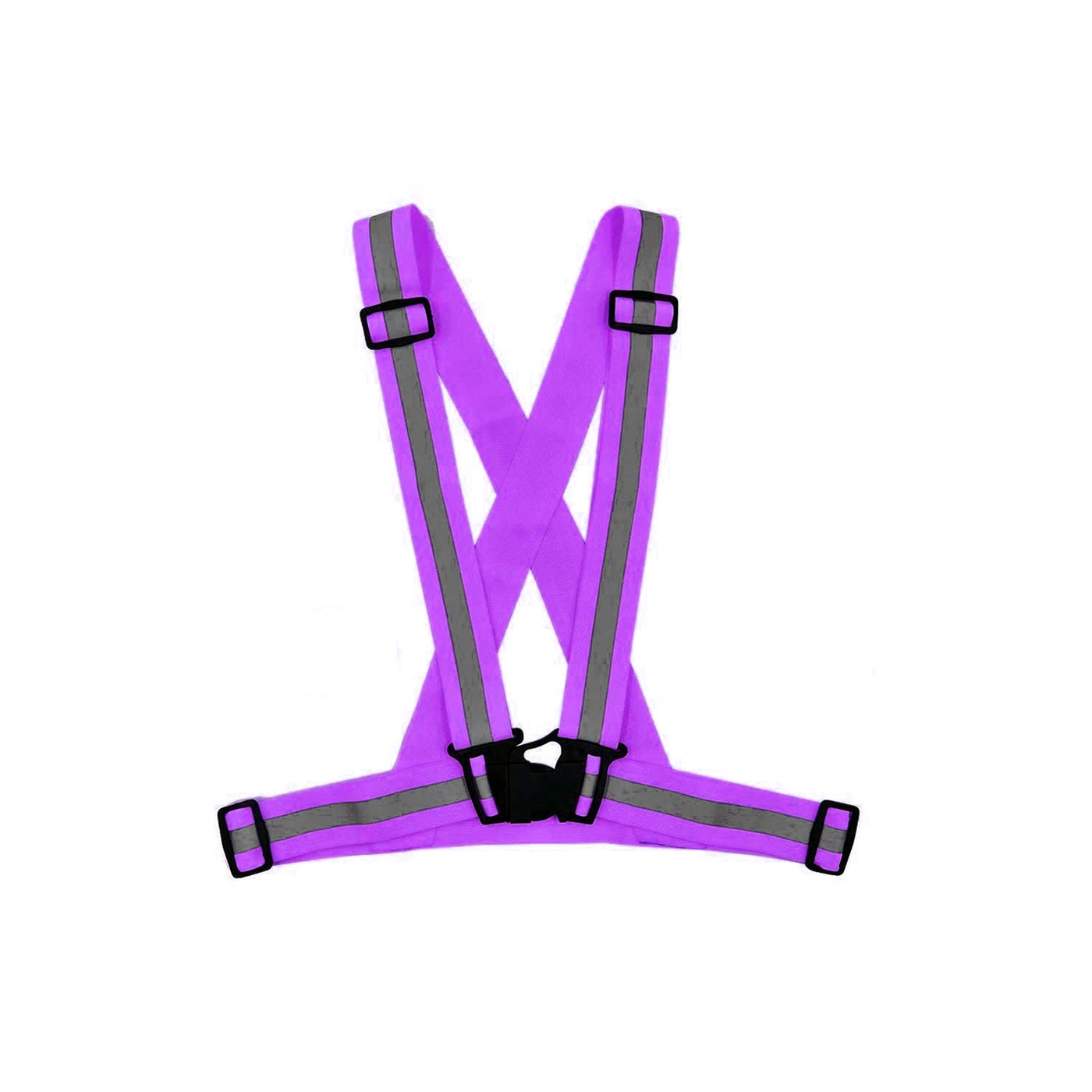 Spartan Reflective Vest Purple | 360 Degree High Visibility Safety Waist Belt Adjustable Unisex Lightweight Fluorescent Reflective Strip Outdoor Sports Running Cycling Work | SP‑9104