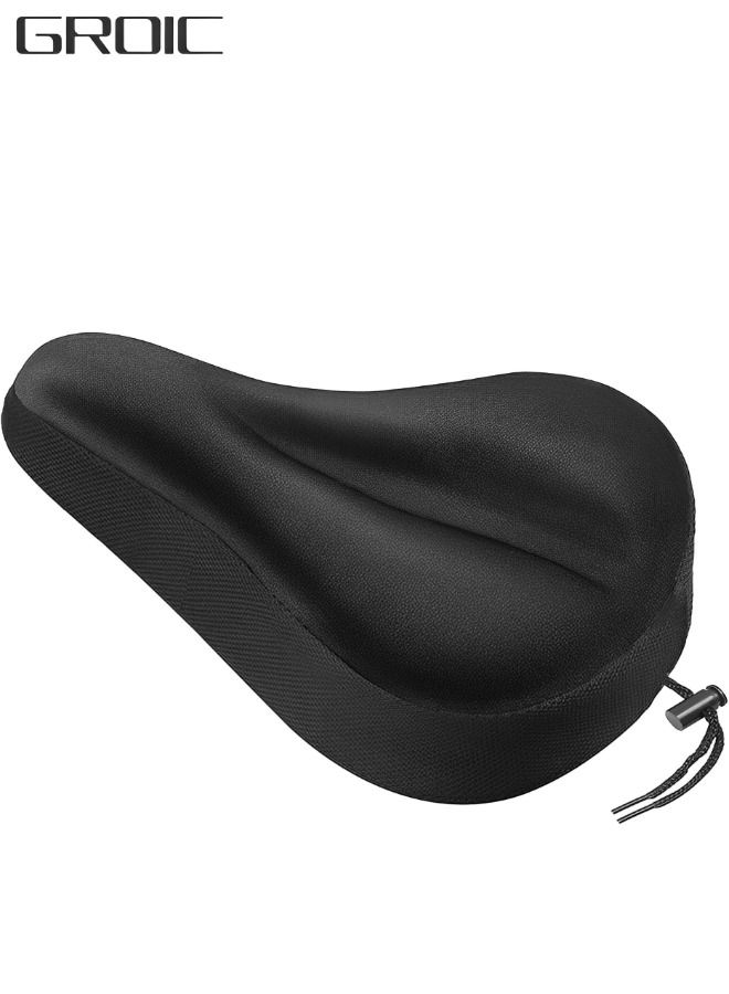 Bike Seat Cover Padded Bicycle Saddle Covers, Most Comfortable Exercise Bike Seat Cushion Cover, Soft for Spin Cycling Class Mountain Stationary Bikes,Water&Dust Resistant Cover