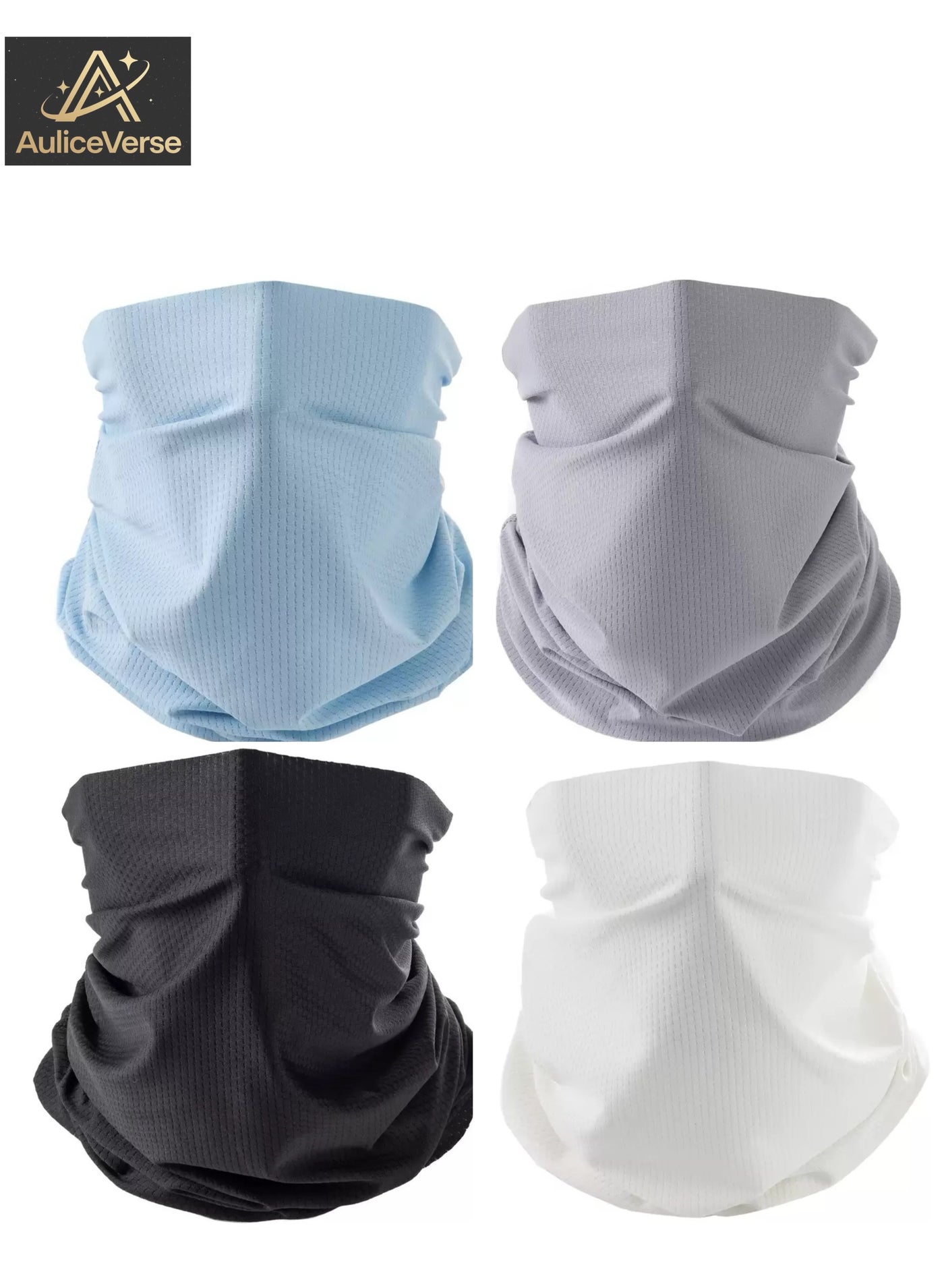 4-piece set of sun and UV protective headwear, summer breathing silk ice scarf, scarf, magic, men's and women's neck sleeves, outdoor headscarf, suitable for cycling, skiing, fishing, and hiking