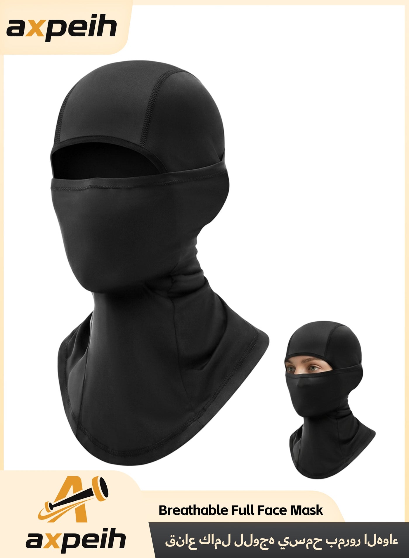Breathable Full Face Mask, Summer Ice Silk Cycling Sun Protection Mask, UV Protection, Outdoor Multifunctional Face & Neck Cover, Breathable Sweat-Wicking, Cool & Comfortable for Riding