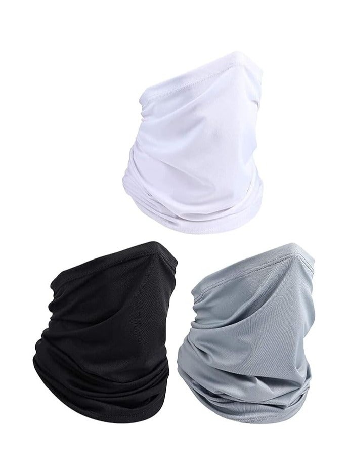 3 Pack Neck Gaiter, Summer Cooling Face Mask Scarf, UV Protection Headwear, Breathable Face Cover Scarf for Cycling,Skiing, Fishing and Hiking