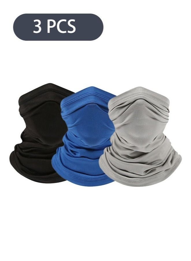 3-Piece Sun UV Protection Face Mask, Breathable Bandana Neck Scarf for Cycling Running
