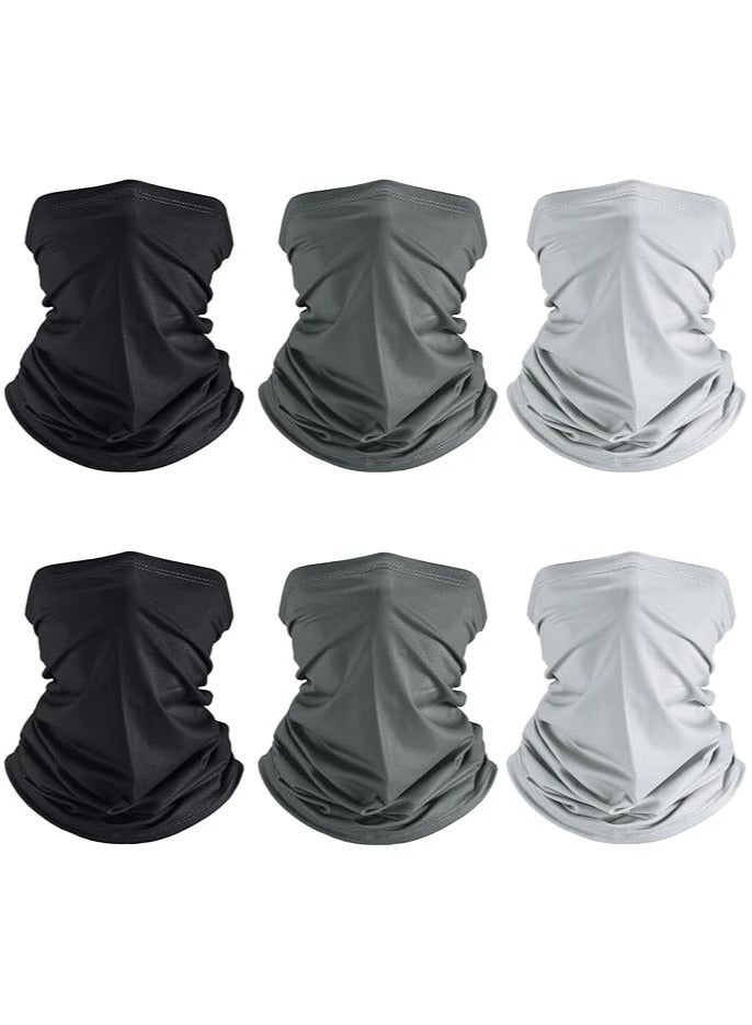 6 Pieces Sun  Anti-UV  Face Mask Breathable Outdoor Cycling Neck Scarf Set (Classic Color)