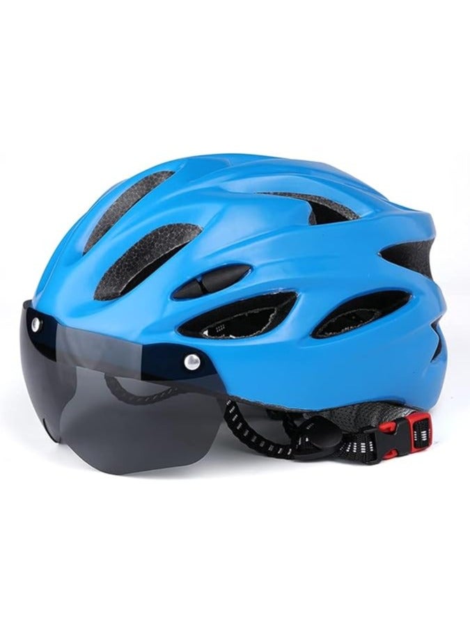 Adult Bike Helmet，Cycling Helmets with Detachable Magnetic Goggles，Lightweight Cycling Helmet Adjustable for Adult Men Women Mountain & Road