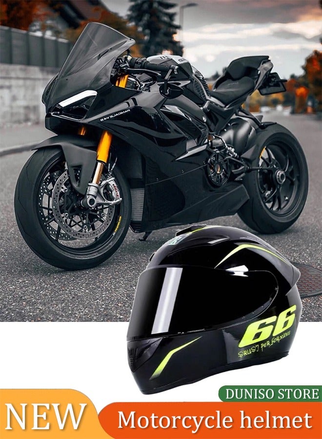 Full Face Motorcycle Helmet, Lightweight, Collision Resistant, Breathable Lining Motorcycle Helmet, Cool Riding Equipment Four Season Racing Helmet, Suitable For Both Men And Women