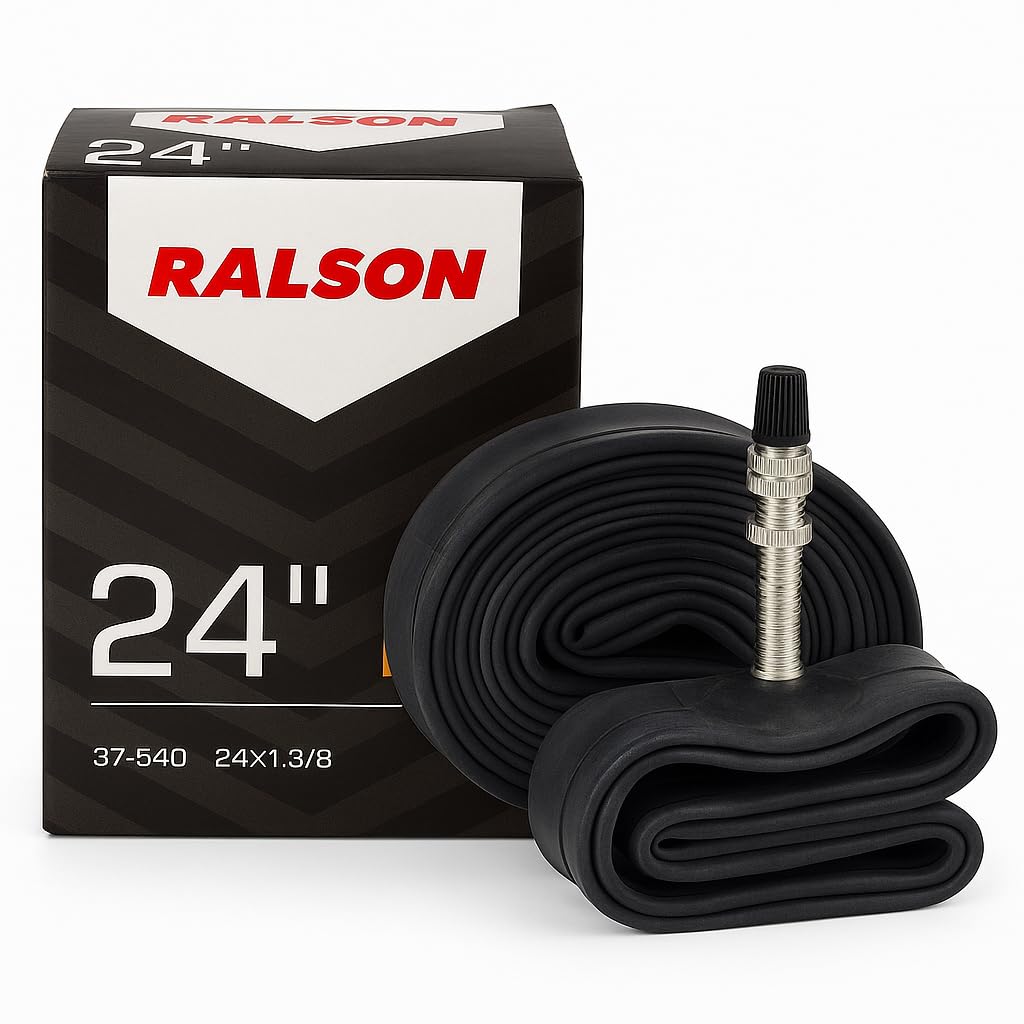 RALSON 24 Inch Bicycle Inner Tube (37-540 / 24x1 3/8) | 35mm DV Dunlop Valve | Butyl Rubber Replacement Tube for Road Bike, City Bike, Cruiser, Hybrid, Kids Bicycle & Junior Cycle
