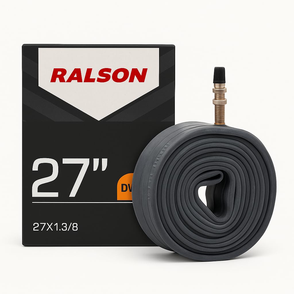 RALSON 27 Inch Bicycle Inner Tube 27x1-3/8 (27x1.375), 35mm DV Dunlop Valve – Heavy Duty Butyl Rubber Bike Tire Tube, Compatible with Road, Touring, Hybrid, City & Vintage Cycles