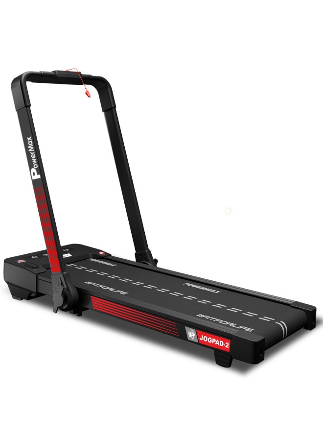 JOGPAD-2 (4.0HP Peak) 2-in-1 Compact Foldable Treadmill for Home + Under Desk Walking Pad - Slim Enough to be stored Under Bed or Sofa - Remote Controller