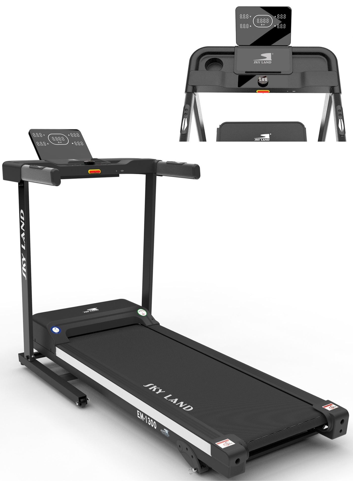Foldable Treadmill for Home Use with 2 HP Motor, Bluetooth & Fitness App Support, Manual Incline, 1-16 km/h Speed, Max User Weight 110kg, Compact Running Machine for Home Gym – EM-1300