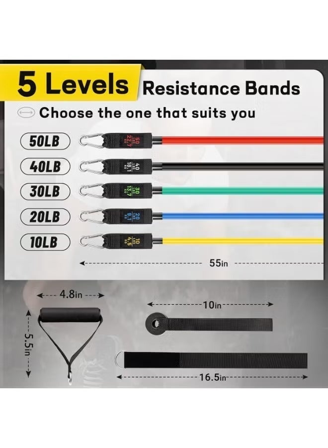 150 LBS Resistance Bands, Resistance Bands for Working Out with Handles for Men and Women, Exercising Bands for Fitness Weights Work Out at Home