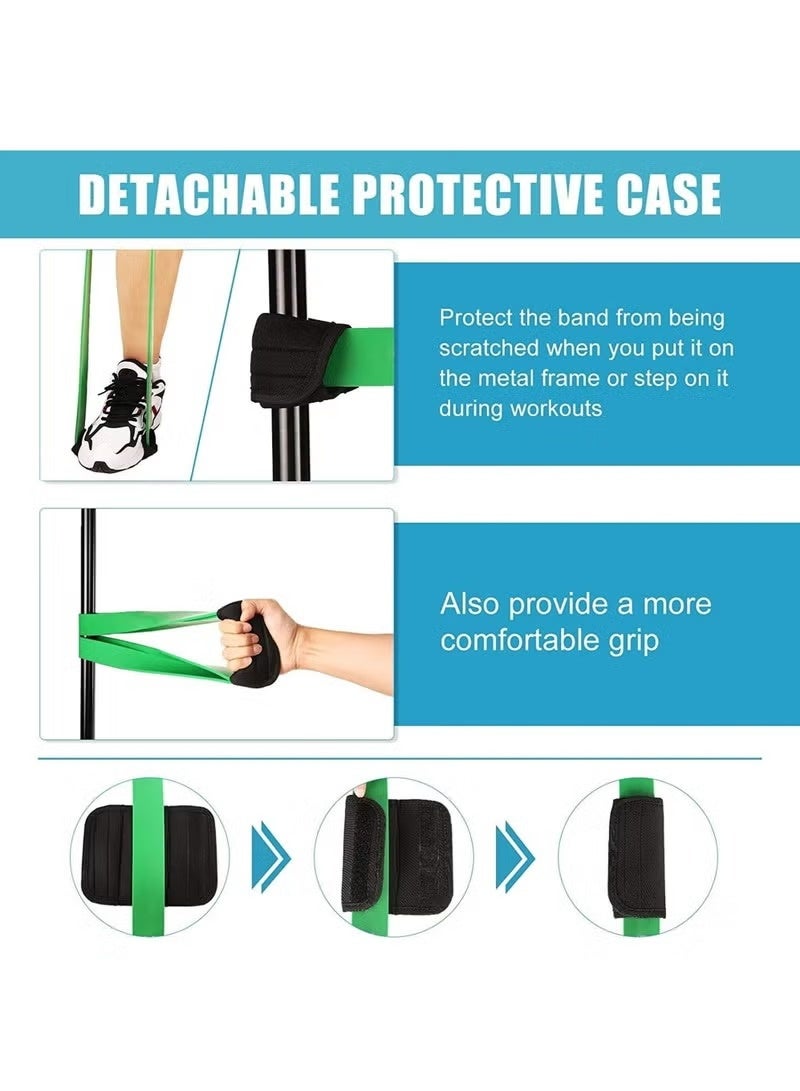 Set of 4 Pull-Up Assistance Resistance Bands with Handles, Door Anchor, Carabiners & Carry Bag