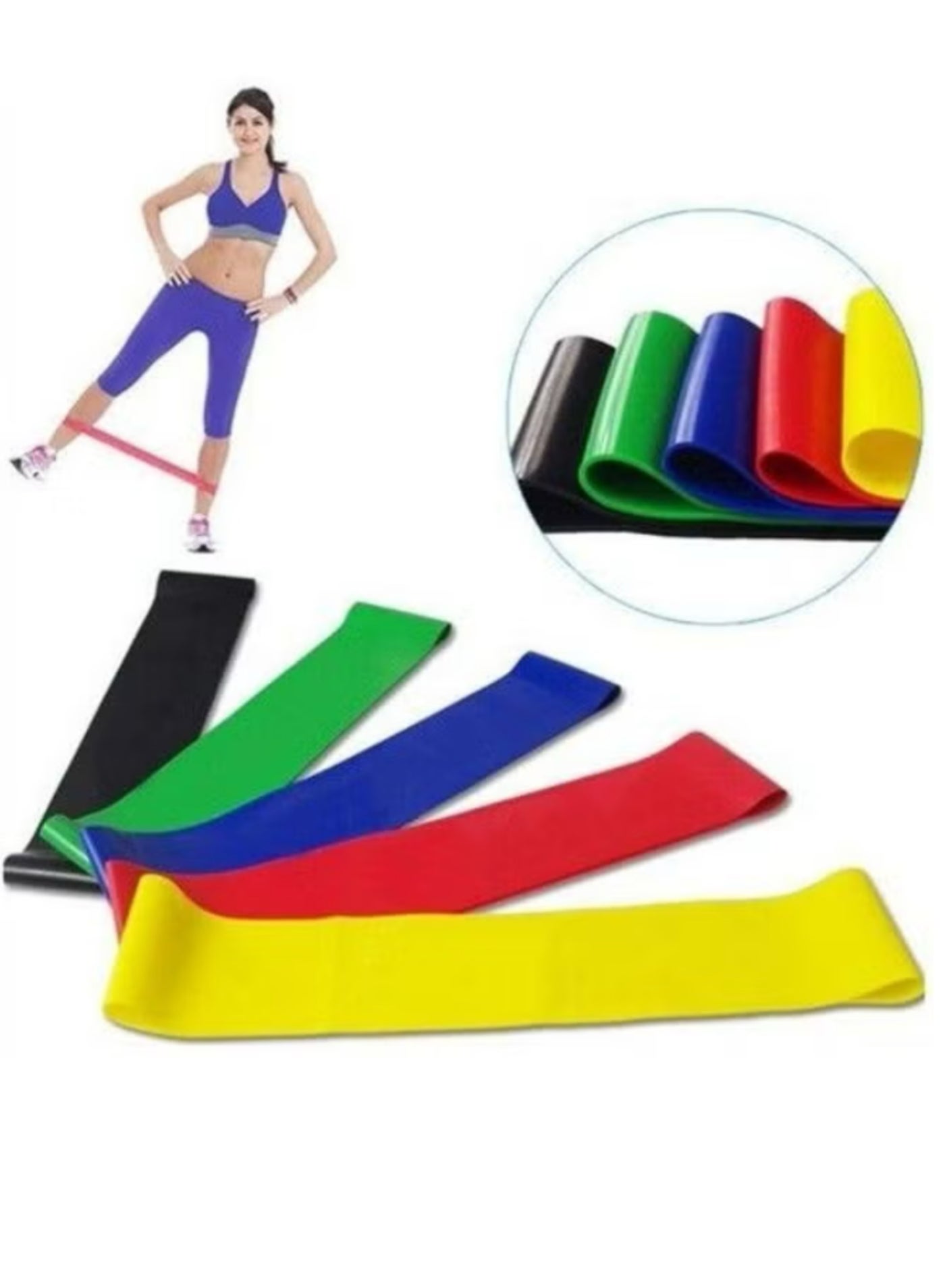 Resistance Bands Set – 5-Pack Strength Training Exercise Loops for Workout, Yoga, Fitness, Stretching – Durable Resistance Bands for Arms, Legs, Hips, Home Gym & Physical Therapy