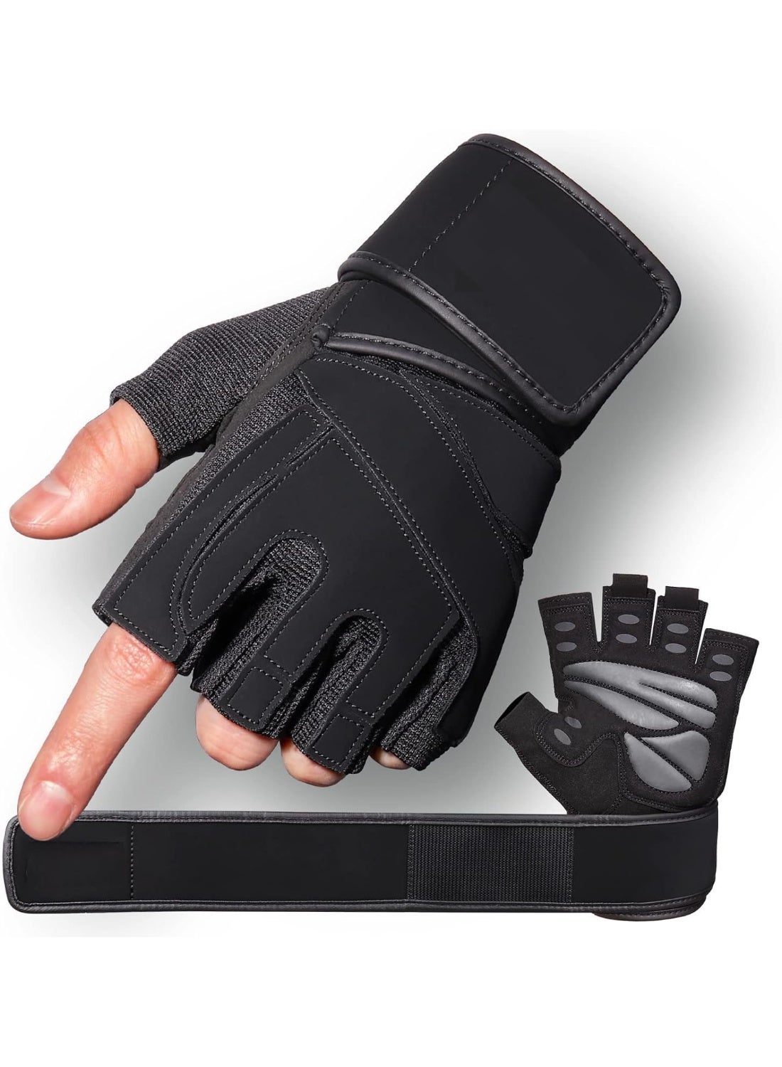 Workout Gloves Mens and Women Weight Lifting Gloves with Wrist Support for Gym Training, Full Palm Protection for Fitness, Weightlifting, Exercise, Hanging, Pull ups
