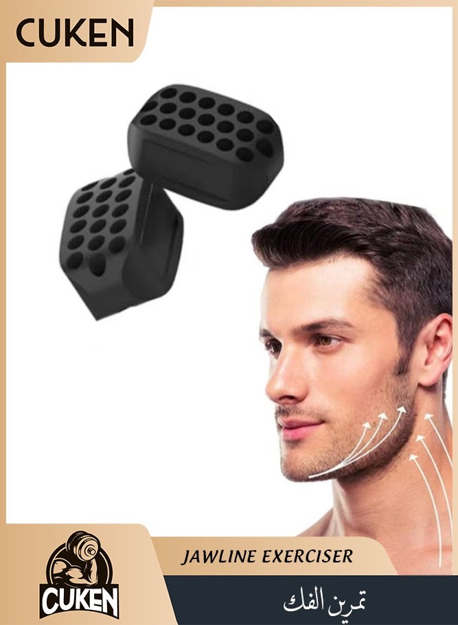 2-Piece Black Jaw Exerciser Chisel Ball Chisel Jawline Exercise Ball For Facial Toner