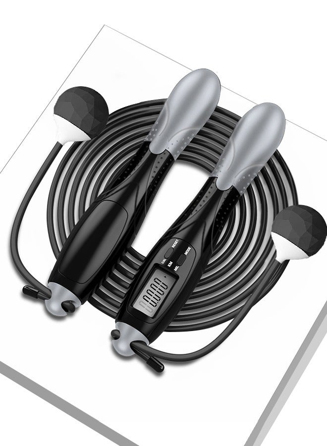 Dual Purpose Digital Jump Rope - Adjustable Counting Skipping Rope - Multimode Skipping Rope with Calories - 360° anti-winding - Cordless Jumping Rope for Fitness Exercise Gym