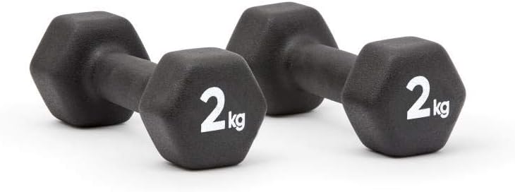 Adidas 2Kg Dumbbells Pair – Neoprene-Coated Hand Weights for Strength, Toning & Home Exercise