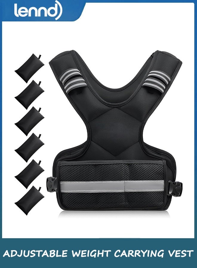Weighted Vest for Men and Women 1.8KG-5KG Adjustable Vest with 6 Iron Blocks and Weights for Home Workout, Adjustable Weight Vest Sports Set for Cardio and Strength Training