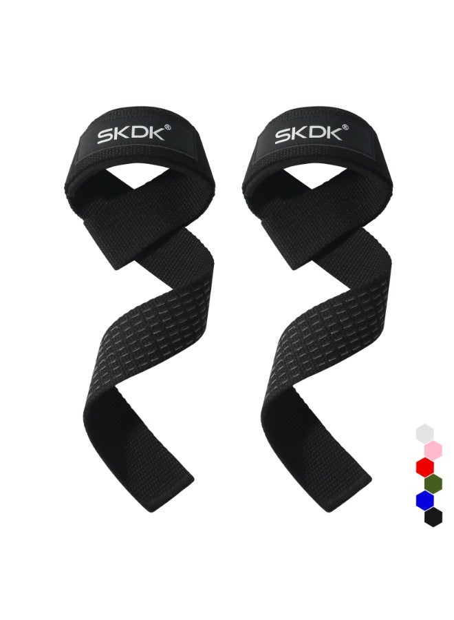 Non-Slip Silicone Lifting Straps, Straps for Gym, Weightlifting, Wristbands Gym Straps for Gym Women, Men, Weightlifting, Bodybuilding, Strength Training,Cotton Hard Pull Wrist Lifting Straps Grips Band-Deadlift Straps with Neoprene Cushioned Wrist Padded