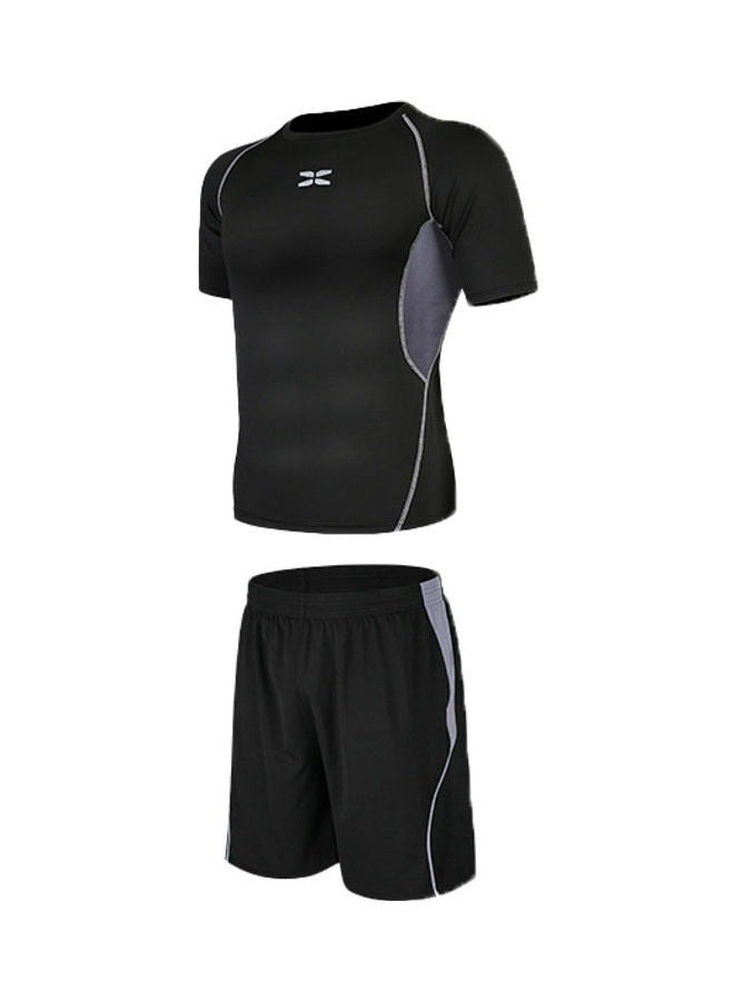 Men's Sportswear Running Gear T-shirt Sports Training Fitness Clothing Quick-Drying Shorts 2-Piece Set