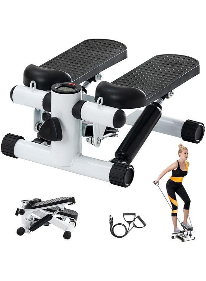 Mini Fitness Twist Stepper Electronic Display Home Exercise Equipment,330lb Weight Capacity Stair Stepper Machine for Home Gym Workout,with Resistance Bands, LCD Display Monitor, Anti-slip Foot Pedals,Sturdy and Easy To Use