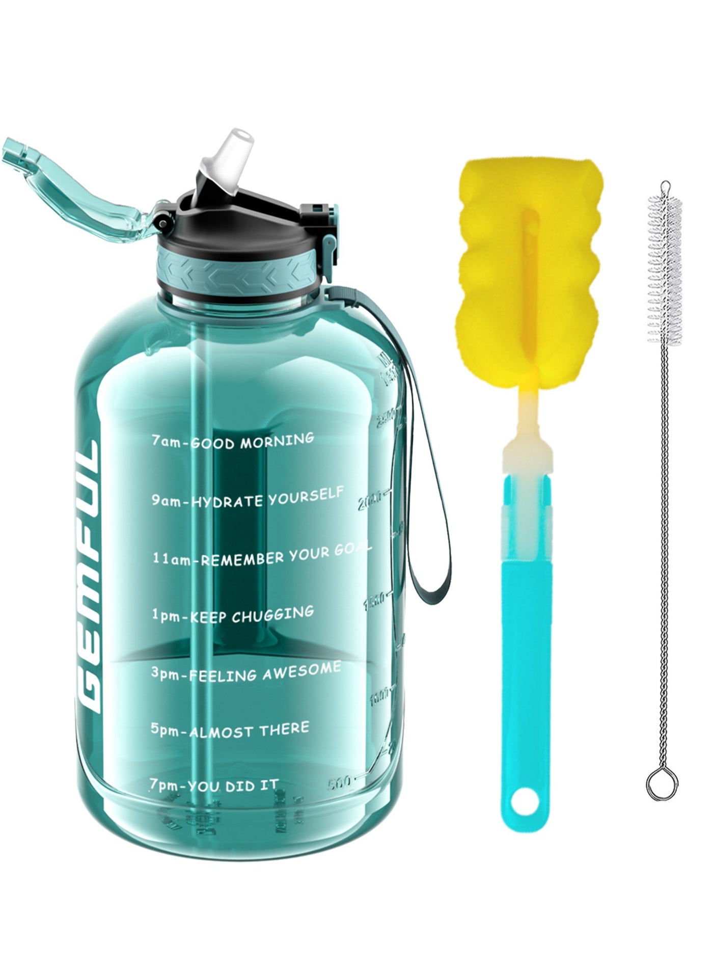 3l Motivational Water Bottles with Times to Drink BPA Free Gallon Water Jug for Sports Gym