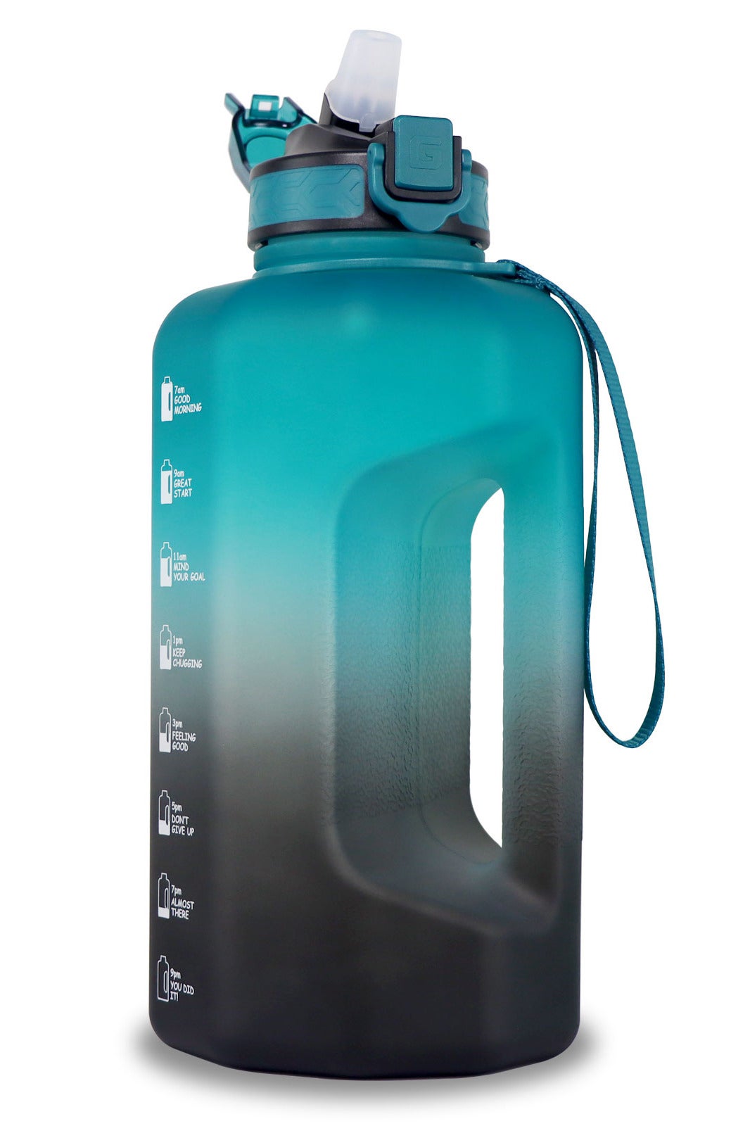 Half Gallon Water Bottle with Straw BPA-Free Large Reusable Container with Handle for Sports Outdoor