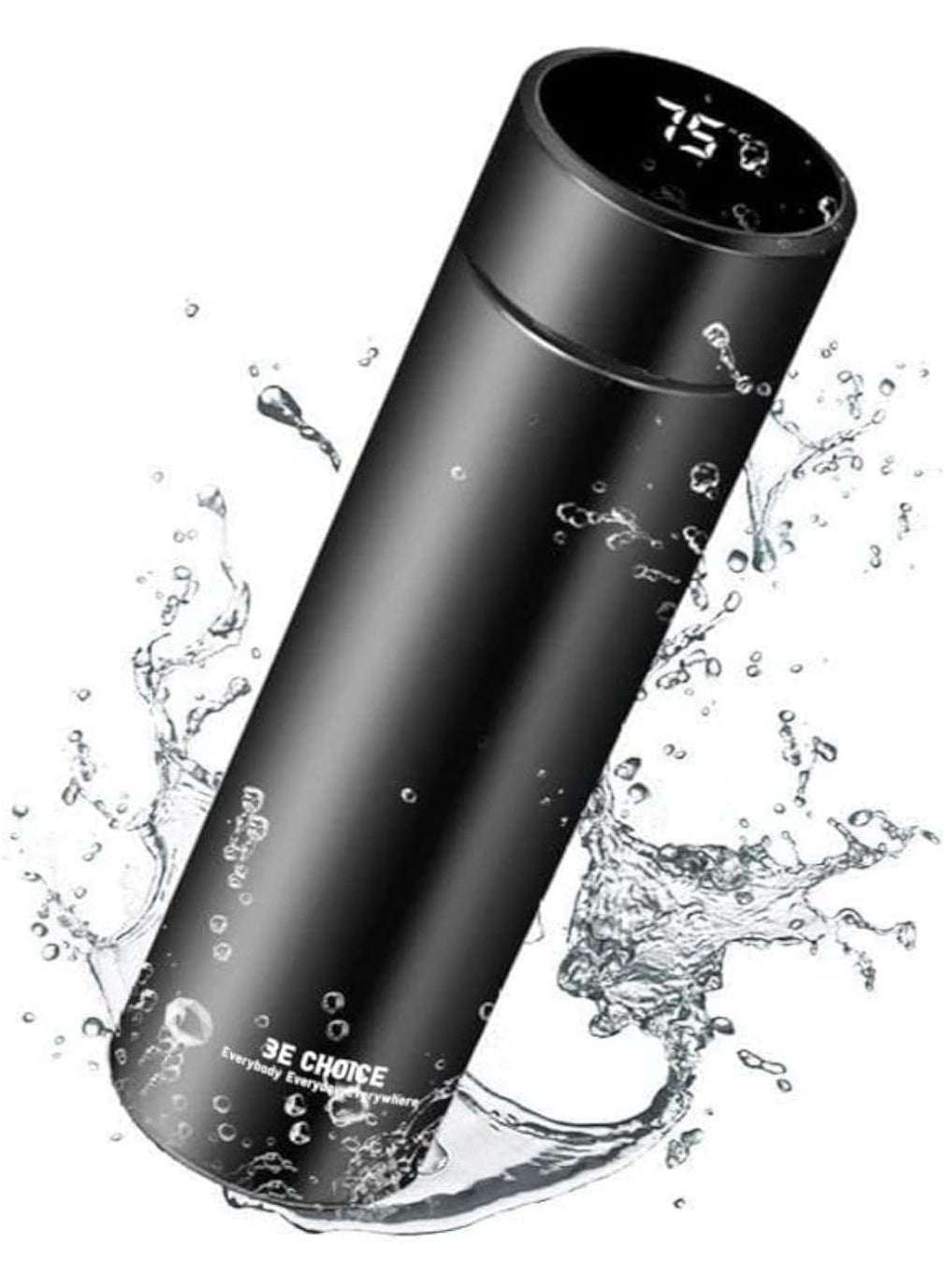 Smart Thermo LED Flasks Thermal 500ml Temperature Display, Super Light Stainless Steel Vacuum Drink Flasks,Travel Mugs, Insulated Drink Bottle Hot & Cold (Black)