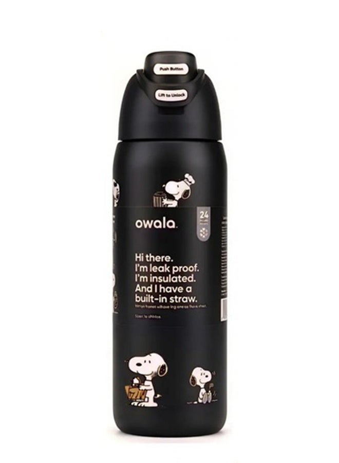 Snoopy FreeSip Insulated Stainless Steel Water Bottle with Straw for Sports, Travel, and School BPA-Free Sports Water Bottle