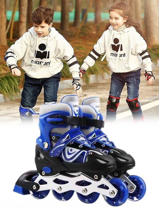 Kids Inline Skates,outdoor and indoor roller boots，adjustable size,with LED illuminated wheels, suitable for boys and girls aged 3 to 7 (S, suitable for sizes 30 to 34)
