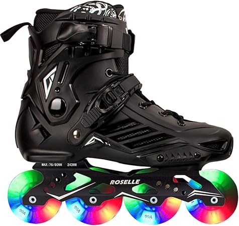 Professional Inline Skates With LED MultiColored Lights/Single Row Roller Blades Speed Skating Shoes/LED Inline Skates Shoes/High Performance Inline & Roller Skates Shoes