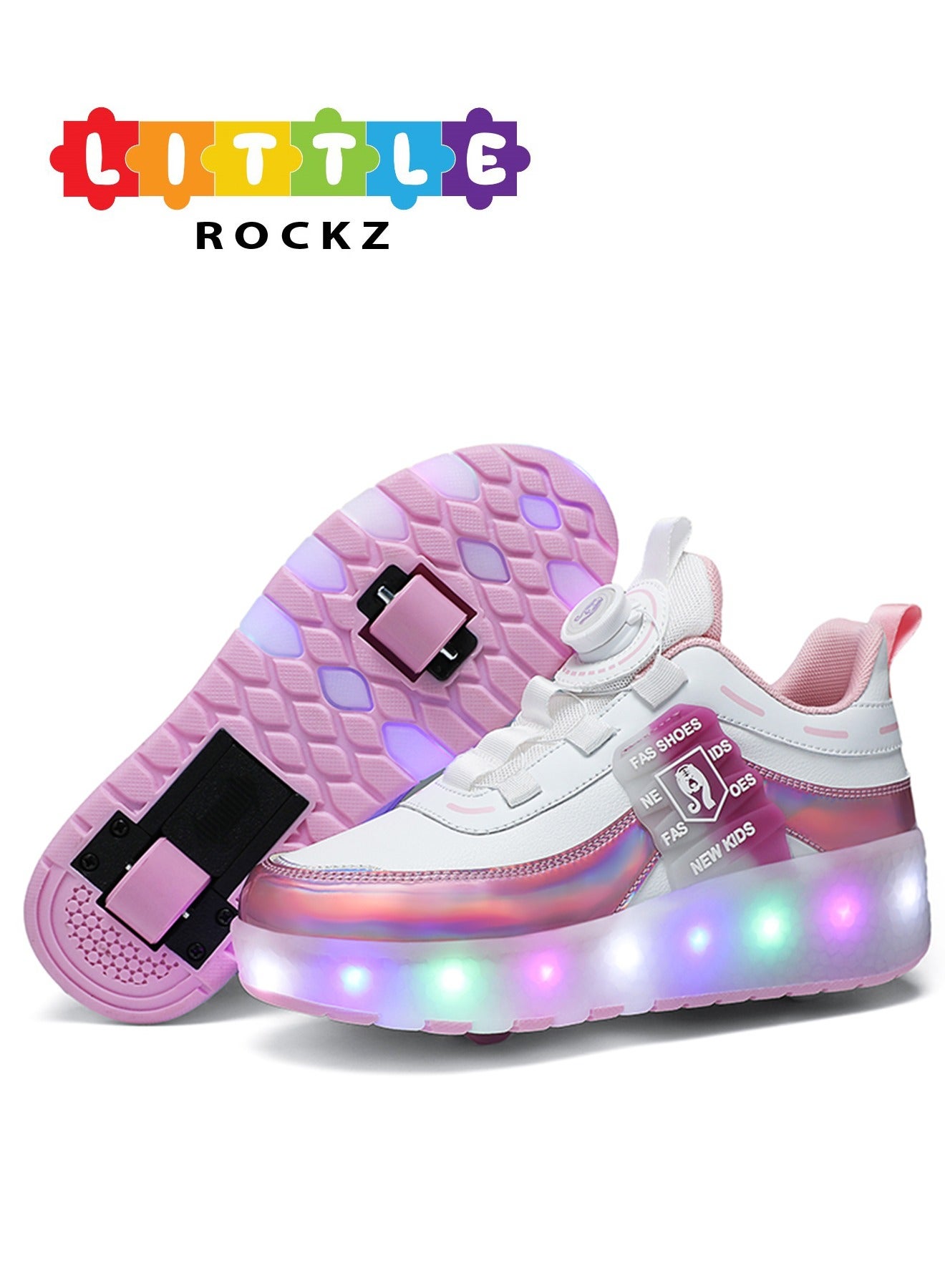 حذاء رياضي بإضاءة فلاش LED أنيق من Heelys مع عجلات ونعل لايتنينج