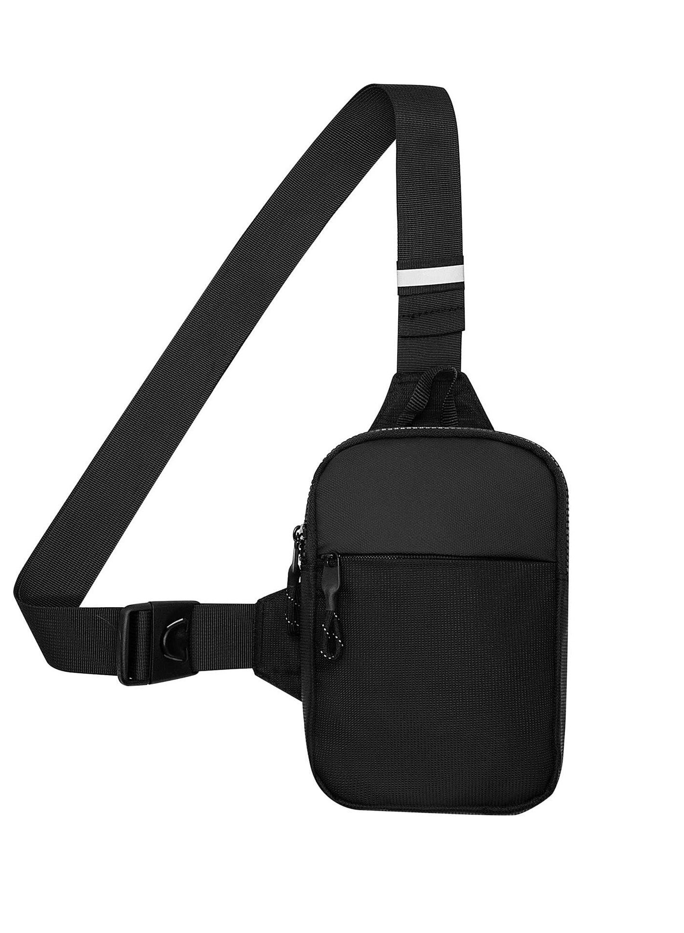 Small Sling Bag for Men Waterproof Crossbody Fanny Packs Purses Chest Bags with Adjustable Shoulder Belt for Travel Sport Camping(Black)