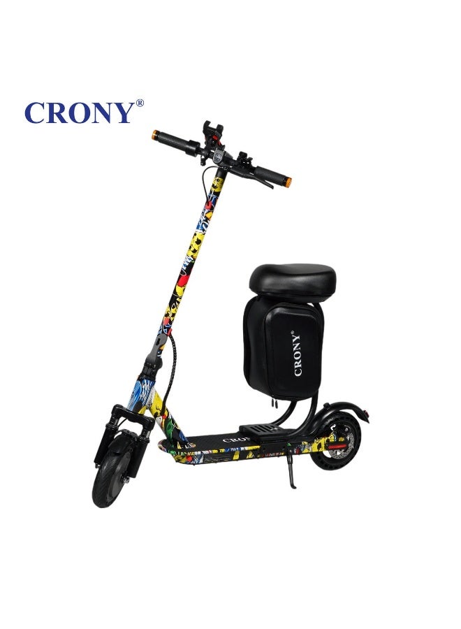 CRONY XM M365 APP+SEAT 350 W Electric Scooter – 36 V / 7.8 Ah, Foldable Urban Commuter with App Connectivity, Seat & Signal Lights-FLOWER CAT
