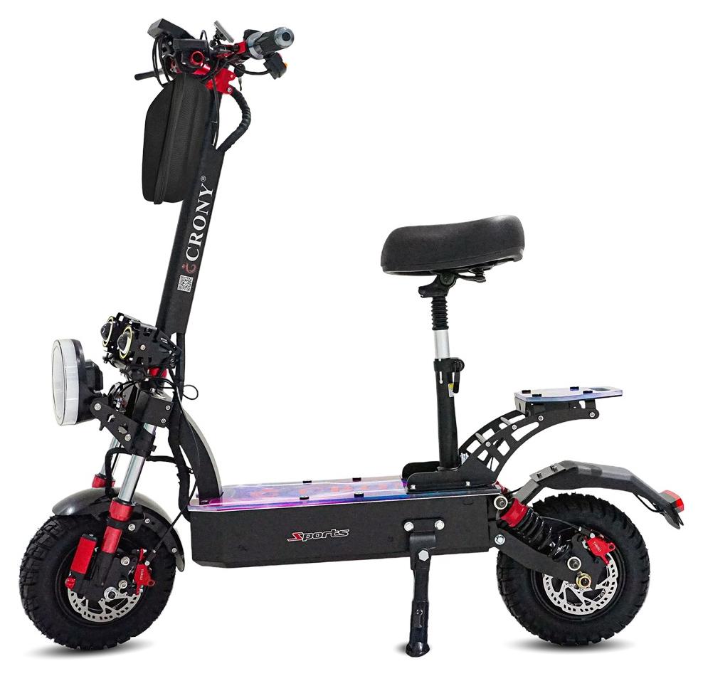 Dk-11 2800w×2 Motor E-Scooter For Adults Up To 95Kilo/H High-Speed ,60v/13ah Battery, Off-Road10” Tires, 200kg Load, Dual Disc Brakes, Front & Rear Suspension, Triple Led Lights, Big Lcd, Usb, Bluetooth Speaker – City Commuter Skateboard, Shock-Absorbing