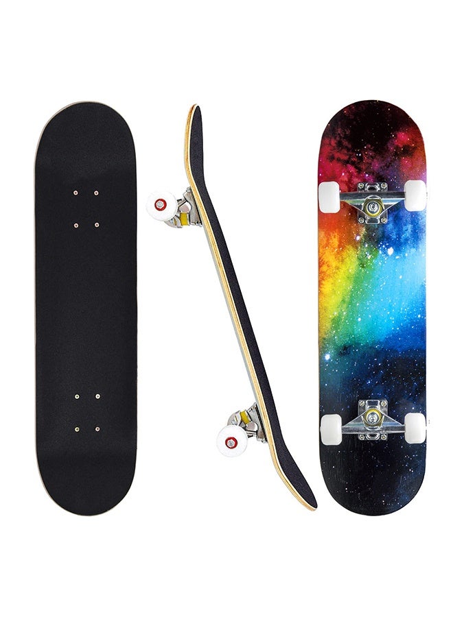 Skateboard - Skateboards for Beginners 80 x 20cm Complete Standard Skateboard for Girls and Boys, 7 Layer Maple Double Kick Concave Skateboard for Kids and Adults