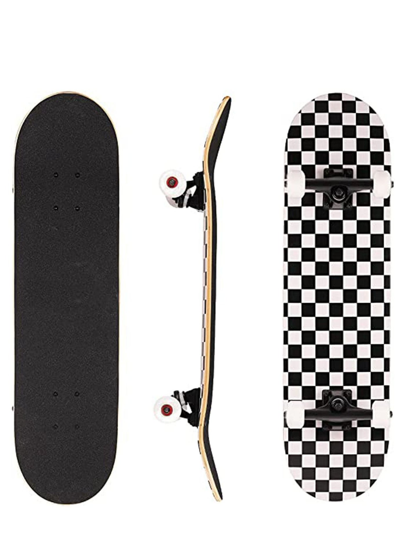 Skateboards for Beginners 80*20cm Complete Standard Skateboard for Girls and Boys, 7 Layer Maple Double Kick Concave Skateboard for Kids and Adults