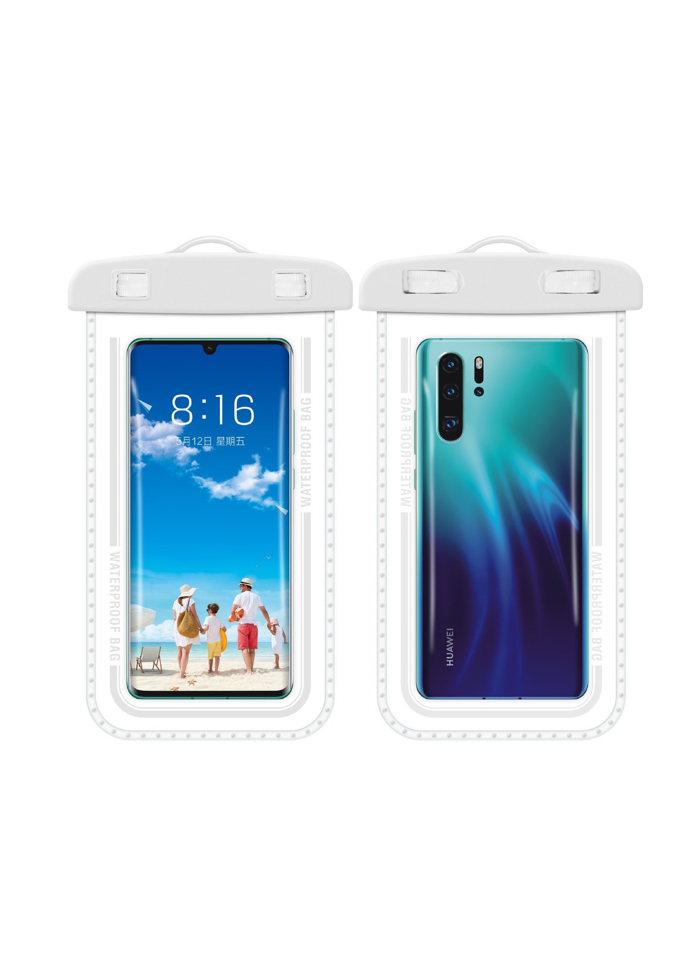 2Pcs Waterproof Phone Pouch Set,Touch-Sensitive Underwater Dry Bag, IPX8 Certified Universal Phone Protector for Phones up to 7.2'' - Perfect for Swimming, Diving, Beach, Hot Spring, Water Park, Cruise, Snorkeling, Boating, Rafting & Water Sports Adventur