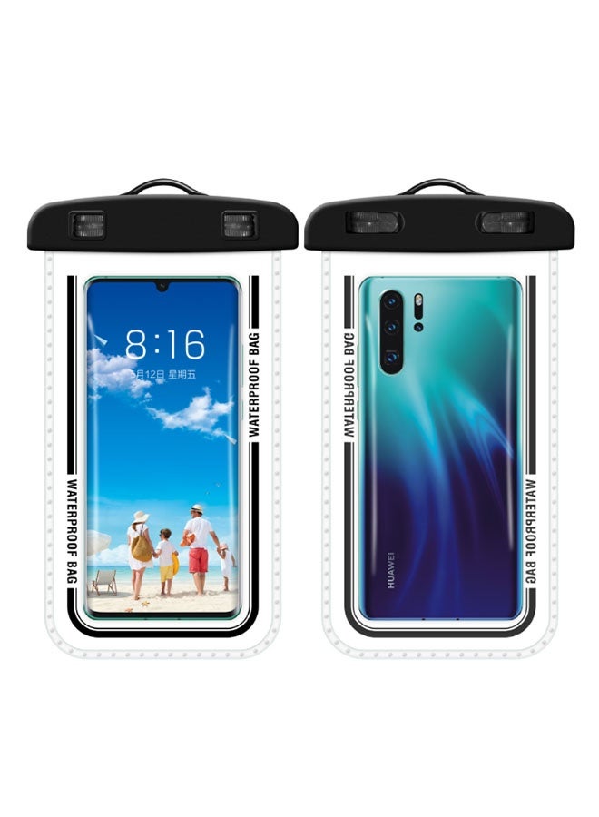 2Pcs Waterproof Phone Case Touch Screen ,Universal Swimming Dry Bag, Underwater Phone Protector Pouch Pv Cover For Phone Fit for up to7.2 inch,Versatile Phone Bag for Travel & Swimming(DDD7-2 black）