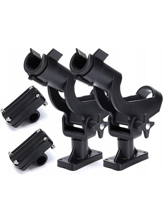 2 PCS Boat Fishing Rod Holders Side Deck Mount Kayak Rod Holder Adjustable Fishing Pole Holders for Boat Canoe Rail Mount