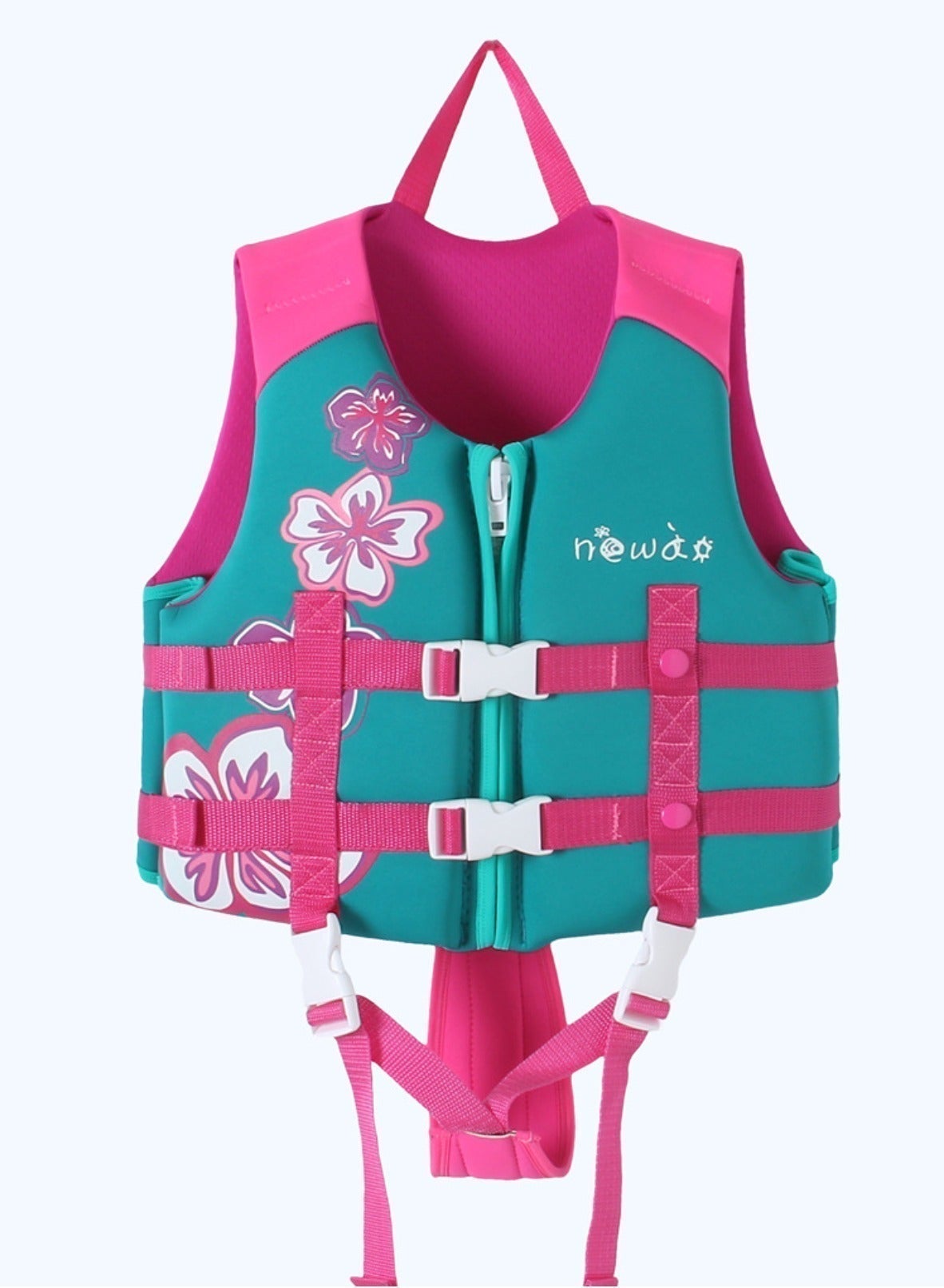 Toddler Swim Vest, Kids Swimming Jacket Fit 30-50/50-80lbs, Child Floaties Vest wiht Safety Strap, Float Jacket for Girls/Boys on Pool,Beach,Boating, Learn to Swim Aid, Pink