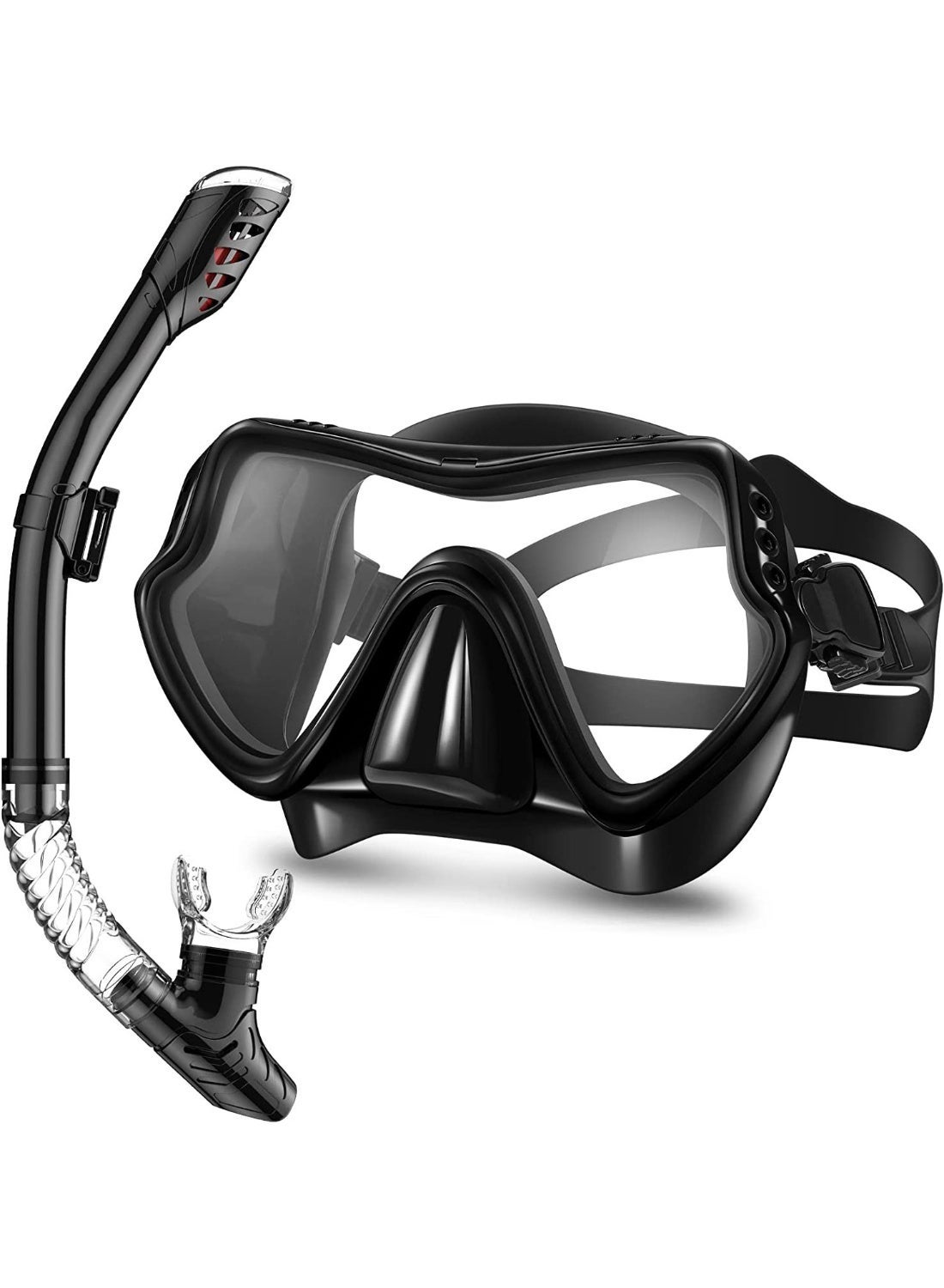 Adult Snorkeling Gear, Dry Snorkeling Kit, 180° Full Face Snorkeling Mask, Free Breathing Snorkeling Mask, Anti-Fog Anti-Leak Professional Snorkel Set for Adults & Youths, Scuba Diving and Swimming Trips