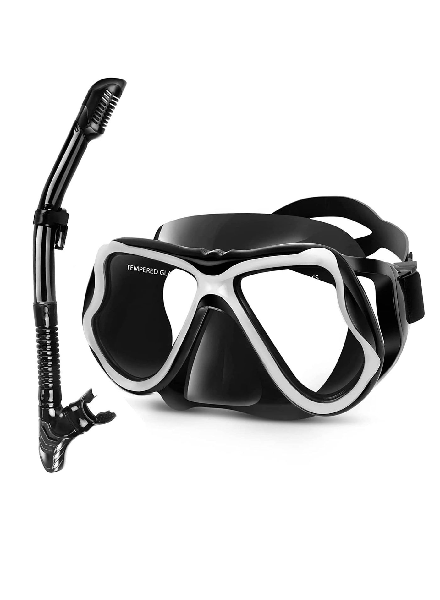 Dry Snorkel Set - Anti-Fog Scuba Diving Mask, Panoramic Wide View Snorkel Mask, Free Breathing and Easy Adjustable Strap Scuba Mask, Professional Snorkeling Gear for Adults