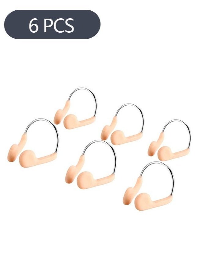 6-Piece Silicone Nose Plugs Swimming Nose Clips, Waterproof Training Nose Protector for Adults Kids Swimming Competition