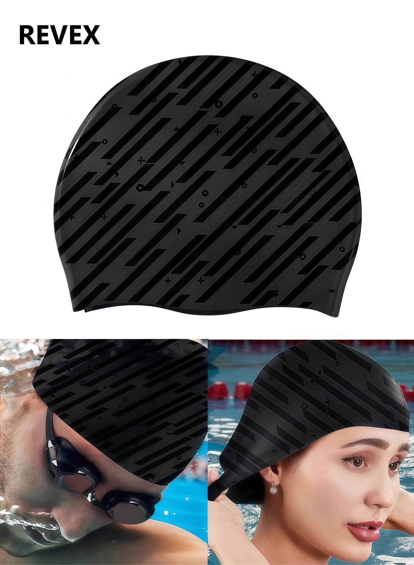 Men Women Swim Cap, Unisex Adult Swimming Caps  Keep  , Waterproof Bathing Cap for Swimming