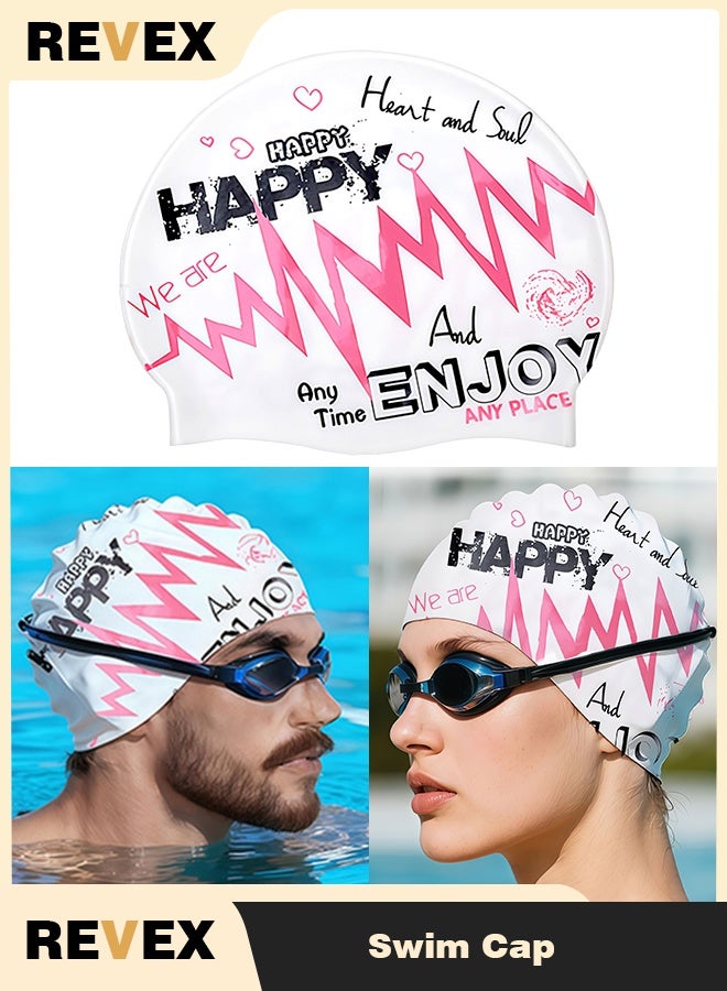 Men Women Swim Caps, Unisex Adult Swimming Caps  for Short Long Hair to Keep Hair Dry, Waterproof Bathing Cap for Swimming