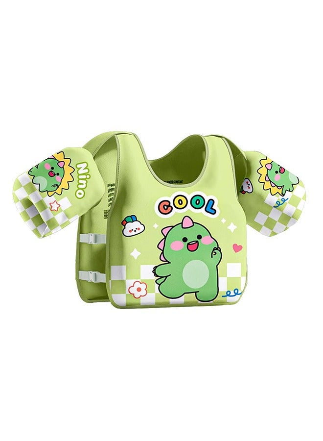 Kids Swim Vest Toddler Float Jacket Swimming Aid for Boys and Girls,Children Float Swimsuit with Adjustable Safety Strap，Non-inflatable Baby Swimming Float Vest, Toddler Life Jacket for Pool/Beach(green)