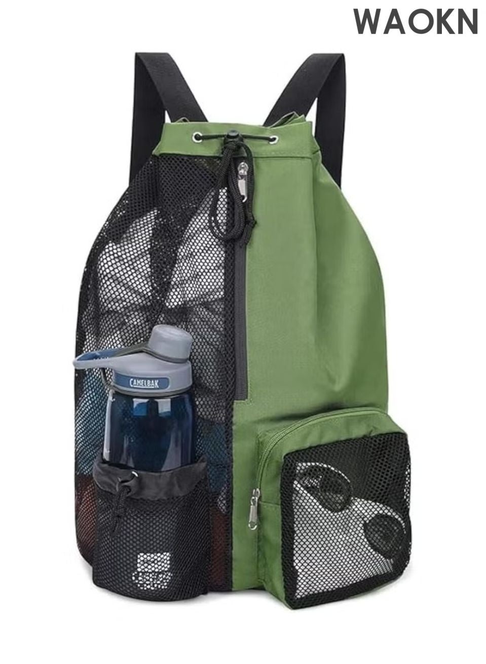 Trendy Swimming & Fitness Backpack with Breathable Mesh Drawstring Closure and Separate Wet Compartment, Tailored for Beach Vacations, Daily Workouts, and Sports Gear（green）