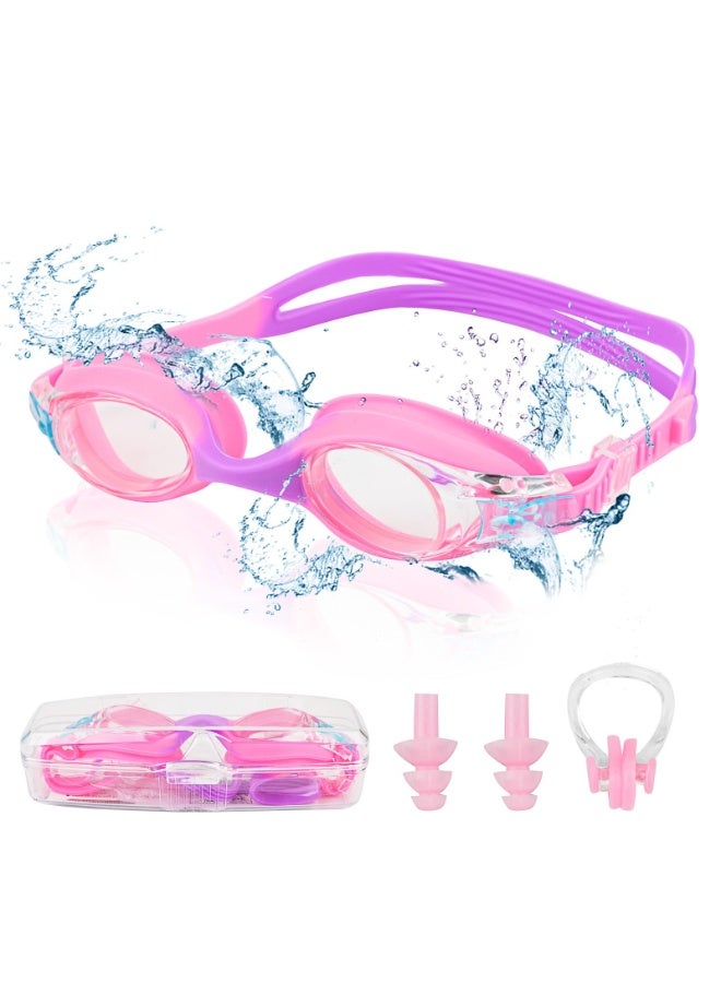 Kids Swimming Goggles Kids 6-14 Anti Fog Swim Goggles No Leaking Girls Swimming Goggles UV Protection Childrens Goggle Swim Glasses