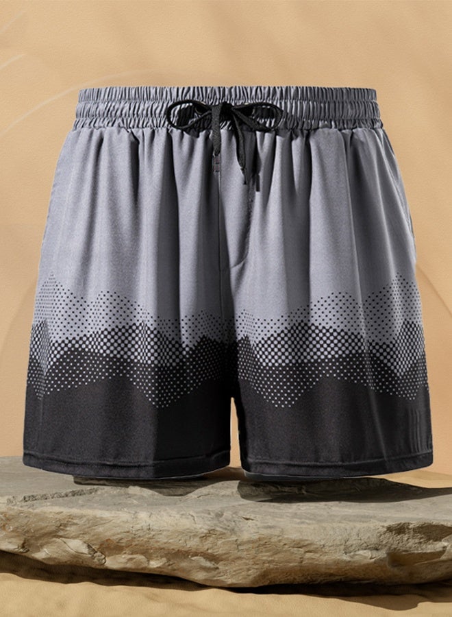 Men's Swimming Trunks with Compression Liner, Double Layer Quick Dry Beach Shorts with Adjustable Belt Loose Breath Swim Shorts Swimwear Bathing Suits for Beach and Swimming