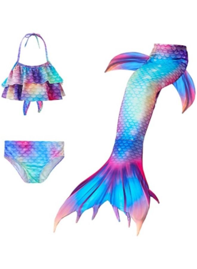 Girls Swimwear Mermaid Tail Swimwear,Bikini Sets,Mermaid Costume Swimsuits for Kids